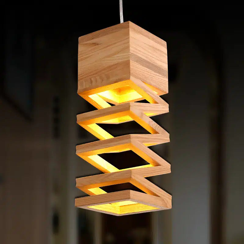 Plafonnier Origami en Bois