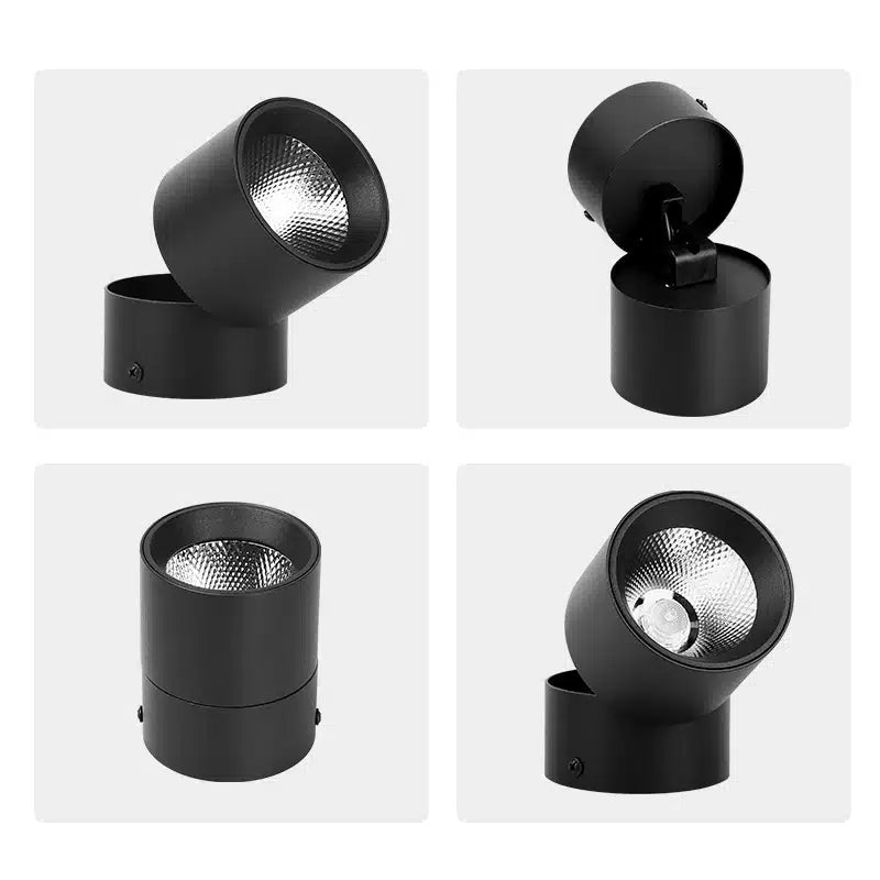 Mini Plafonnier LED Spot Pliable Noir