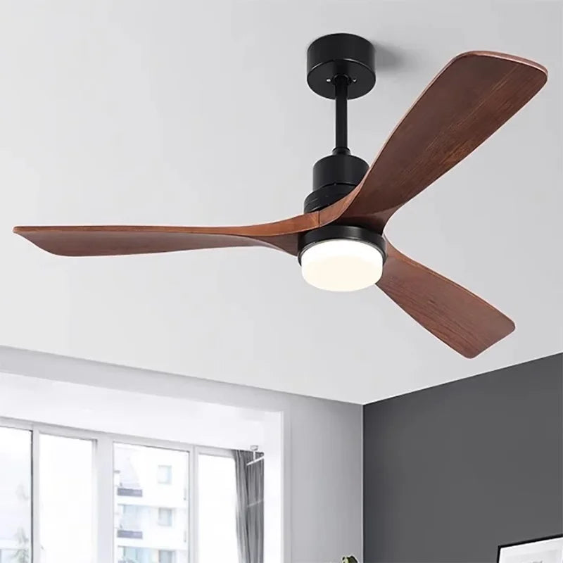 Plafonnier Ventilateur en Bois Massif