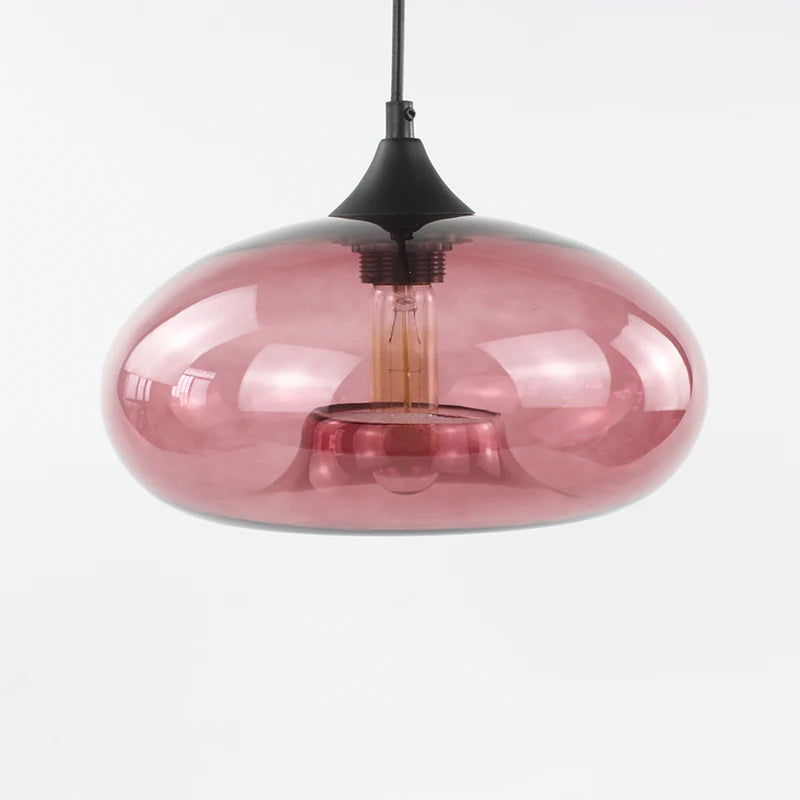 Plafonnier Nordique en Verre Rose